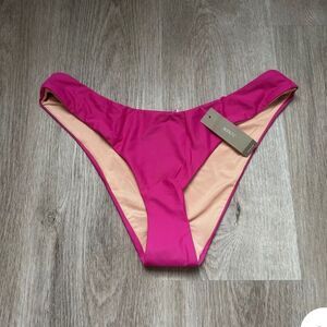 J Crew Resortwear Curved waist cheeky Bikini Bottom Pink Fuchsia…